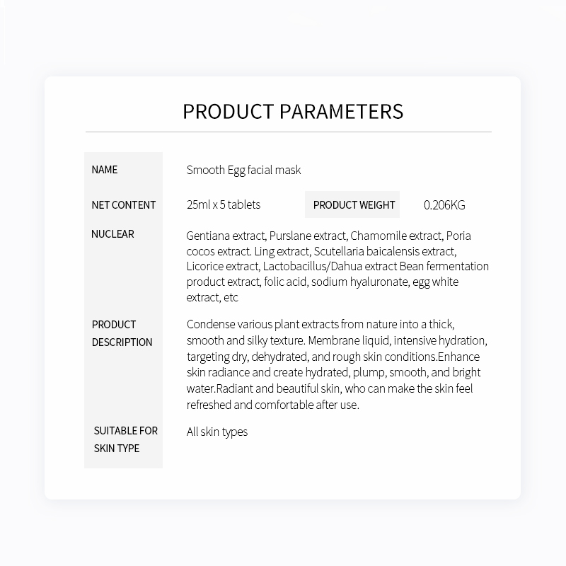 Plant Grow Smooth Egg Facial Mask for Facial care(pic2)