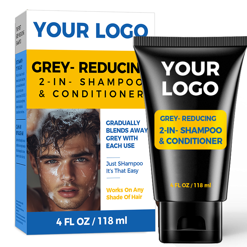 Wholesale 2 in 1 MenS Grey Reducing Shampoo and Hair Conditioner for Gradual Hair Color Hair Care(pic2)