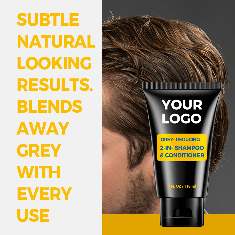 Wholesale 2 in 1 MenS Grey Reducing Shampoo and Hair Conditioner for Gradual Hair Color Hair Care(pic6)