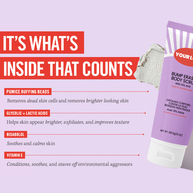 Beauty Skin 10% AHA with Glycolic and Lactic acids, Helps Reduce Chicken Skin Bumps, Body Scrub(pic2)