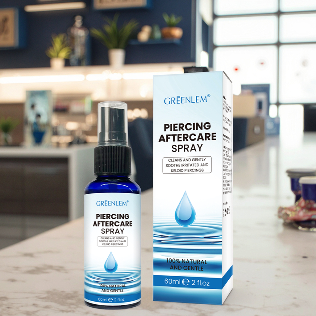 Gentle Saline Aftercare Spray St Johns Wort Vasaka Leaf for New Piercings Hypoallergenic Alcohol-Free Solution Clean(pic2)