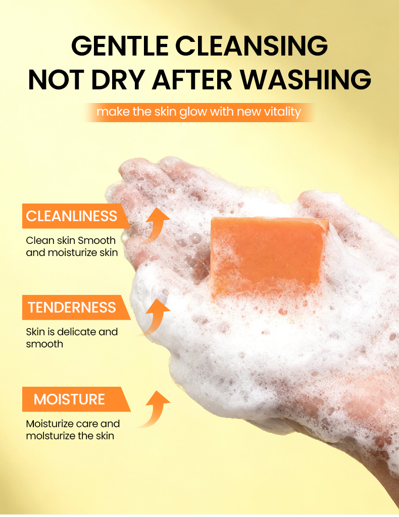 Herbal Natural Turmeric Soap Bar Face Body Brightening Acne Treatment Reduces Dark Spots Oil Control Gentle Cleansing All Skin(pic5)