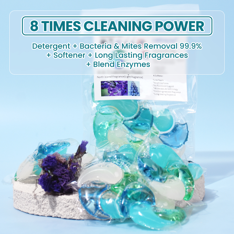 GreenLem 4-in-1 Eco-friendly Natural Gel Laundry Detergent Pods Apparel Floral Fruity Scent Capsule(pic3)