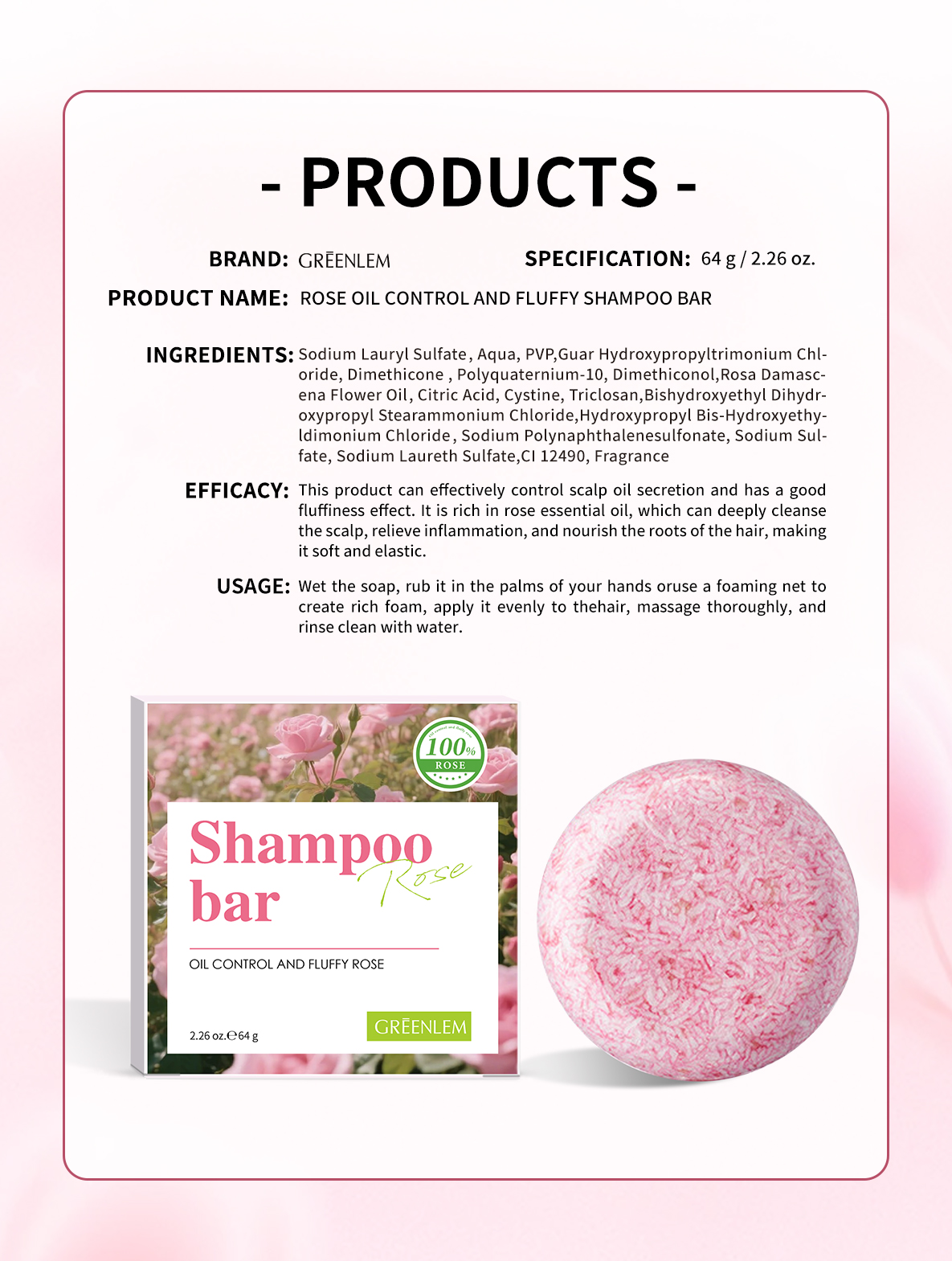 GreenLem Shampoocebar OIL CONTROL and FLUFFY ROS(pic6)