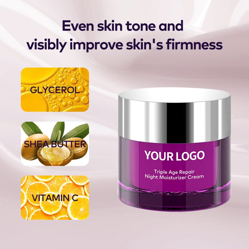 Organic Triple Repair Night Cream for Dark Spots & Wrinkles Moisturizer with Shea Butter & Vitamin C Vegan & Herbal Ingredients(pic5)