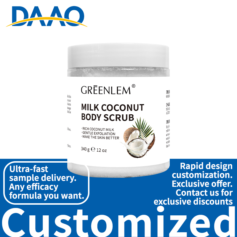 Milk & Coconut Body Scrub Exfoliant With Moisturizing Formula for Rough Skin Knees Elbows Daily Skincare(pic5)