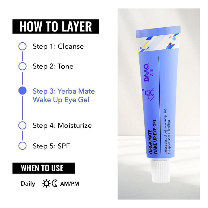 Dark Circle Corrector Puffy Eye Treatment Wake Instant Eye Gel Yerba Mate Caffeine Cooling Depuffing Anti-Fatigue Moisturizer(pic3)