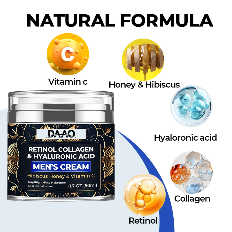 Wholesale Collagen RetinolUnder the Eyes Mens Cream Care for Face with Hibiscus Honey, Hyaluronic Acid, Vitamin C(pic2)