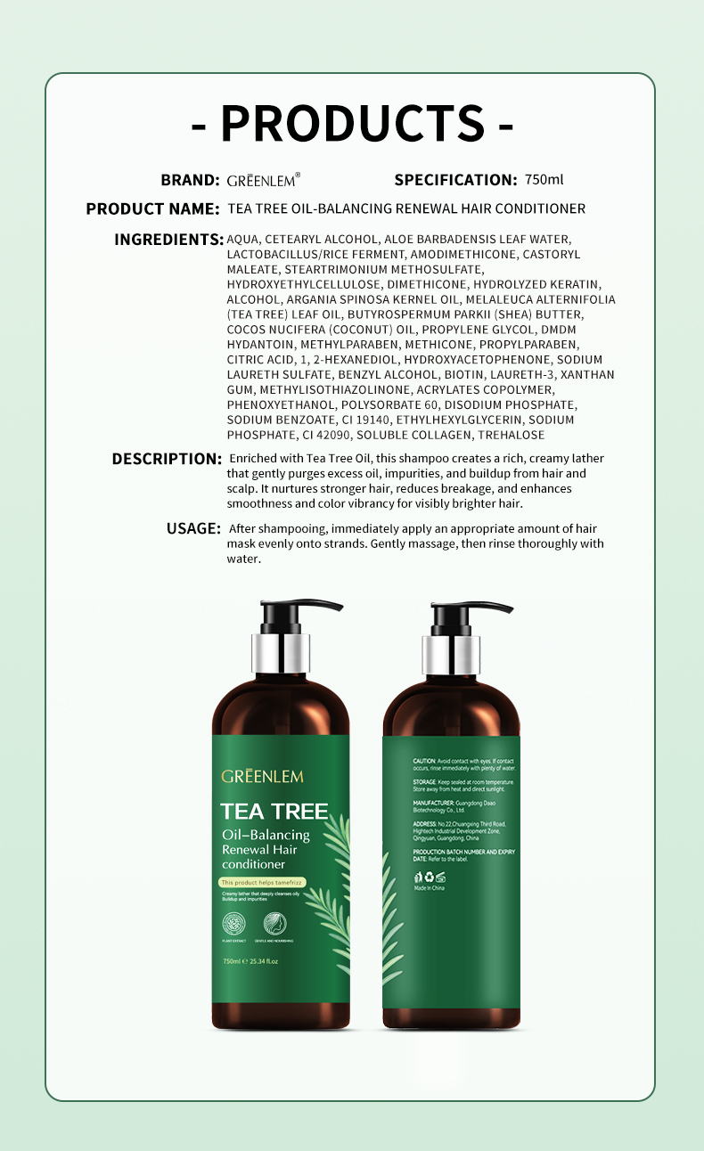 GreenLem TEA TREEOil-BalancingRenewal Hairconditioner HIAR MASK(pic5)