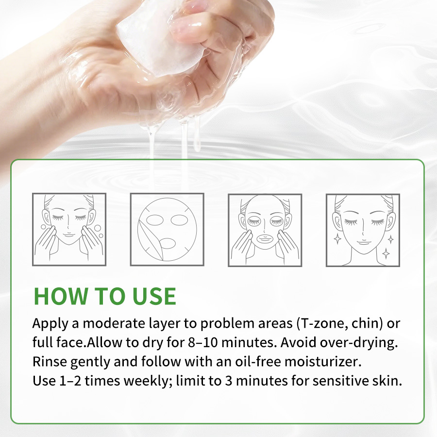 GreenLem Tea Tree Sheet Facial for Blackheads and Brightening Organic Face Peel Sachet Fragrance Free All Skin Types(pic6)