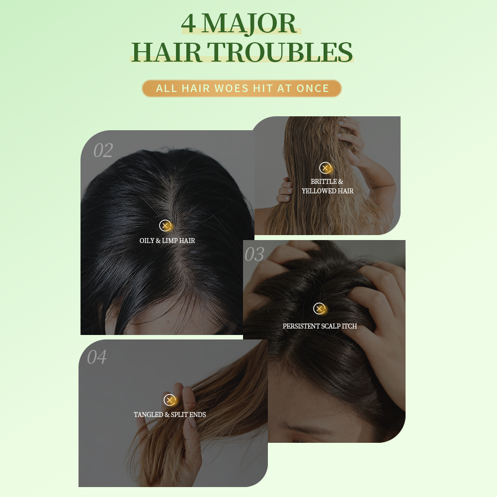 GreenLem Nourishing Herbal Hair Growth Shampoo Anti-Frizz for Usman Grass Strengthening Repair Damaged Hair Concentrated(pic3)