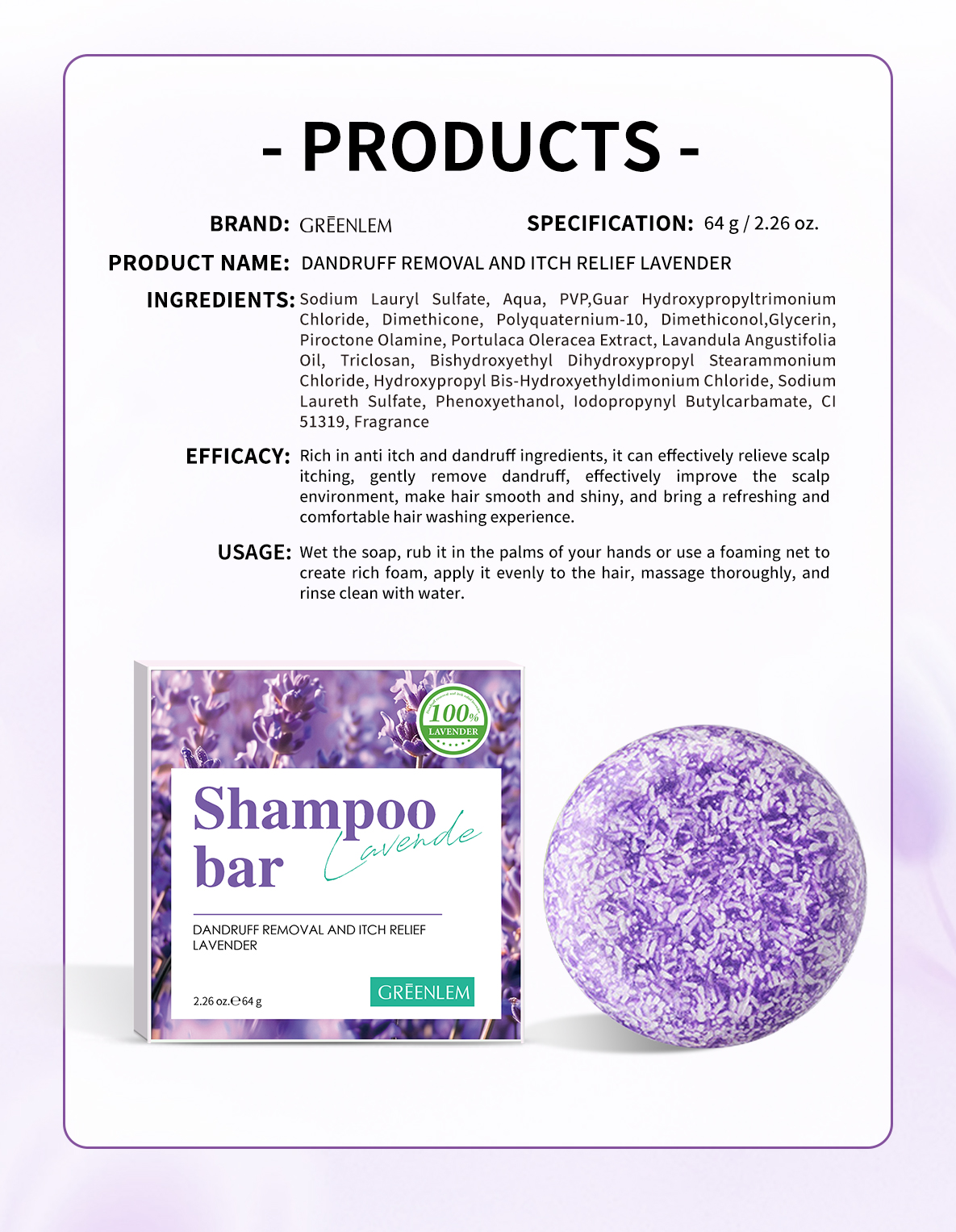 GreenLem Soap DANDRUFF REMOVAL and IICH RELEFLAVENDER(pic7)