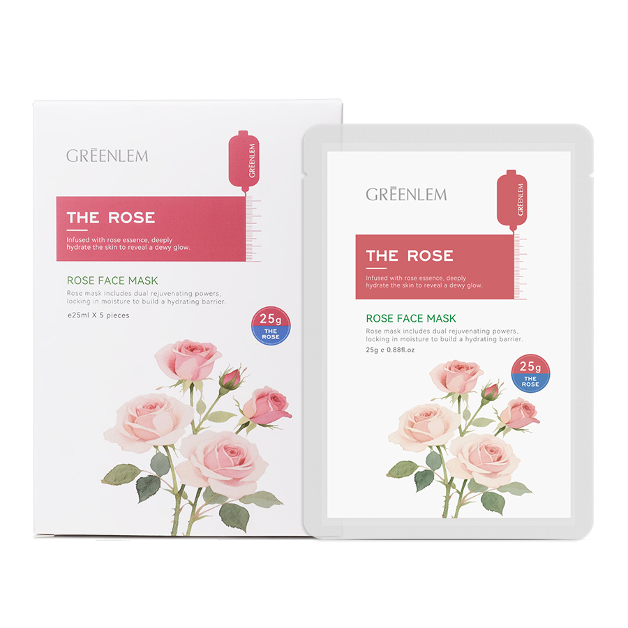 GreenLem Beauty Rose Facial Masque Peel Sheet Lightening Facial for Combination Skin Moisturizing Face(pic6)