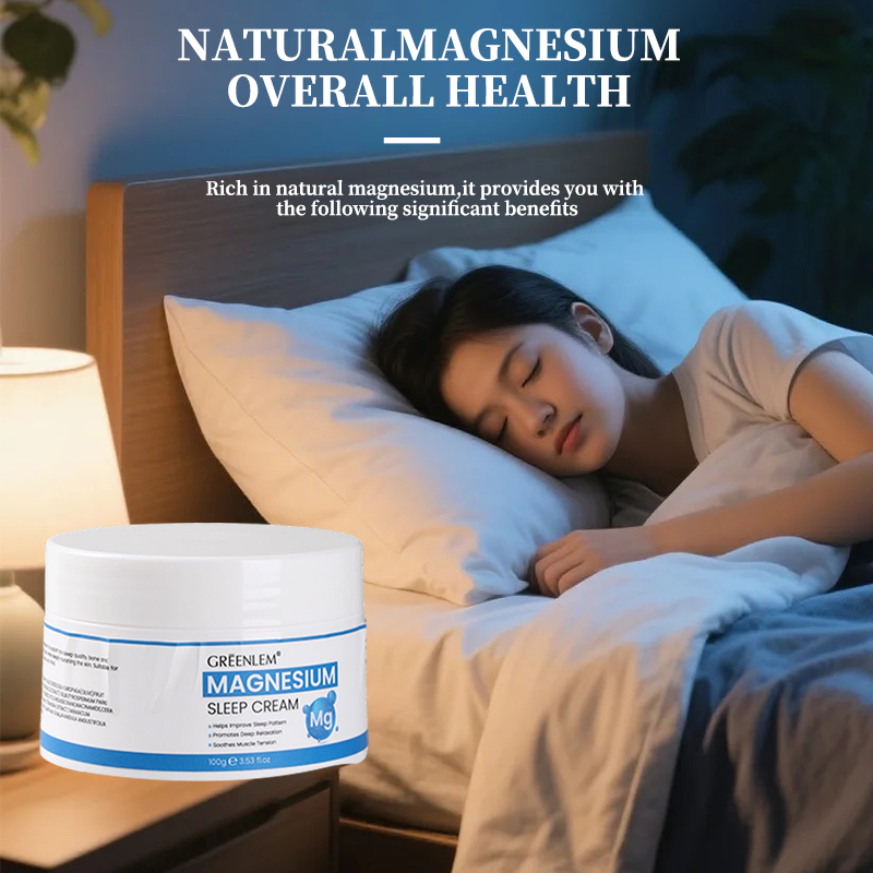 Organic Good Night Sleep Cream Pure Zechstein Magnesium Supports Sleep Heart Bone Muscle Health Lavender Oil for Body(pic2)