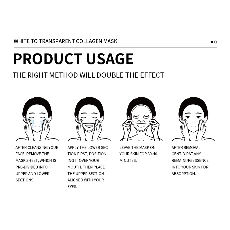 High Quality New White to Transparent Collagen Face Mask Face Tightening Anti-Aging Hyaluronic Acid Ingredients All Skin(pic7)