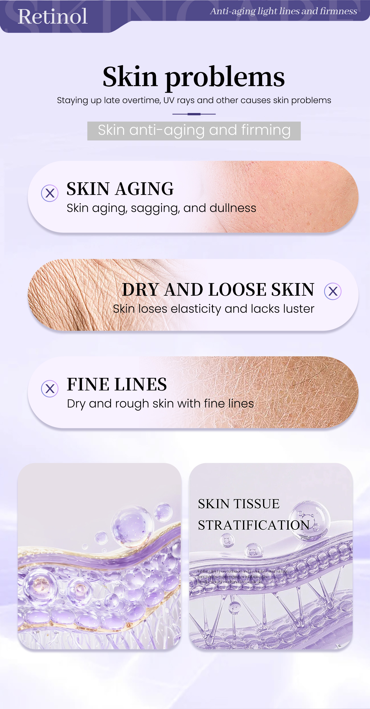 Customizable Set or Individual Items: Retinol & Peptide Kit Targeted Collagen Replenishment to Help Delay Signs of Aging(pic2)