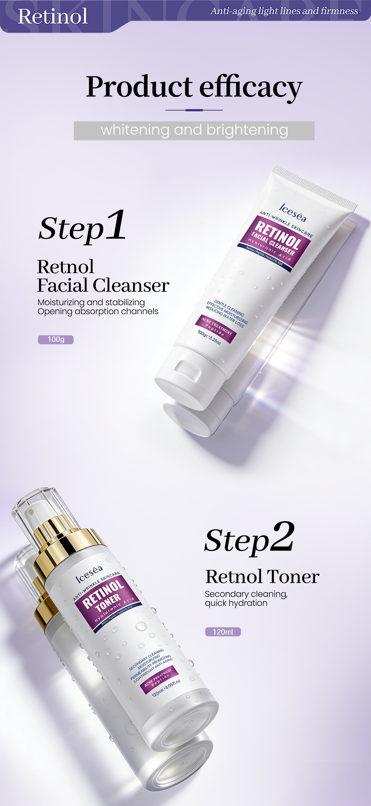 Customizable Set or Individual Items: Retinol & Peptide Kit Targeted Collagen Replenishment to Help Delay Signs of Aging(pic4)