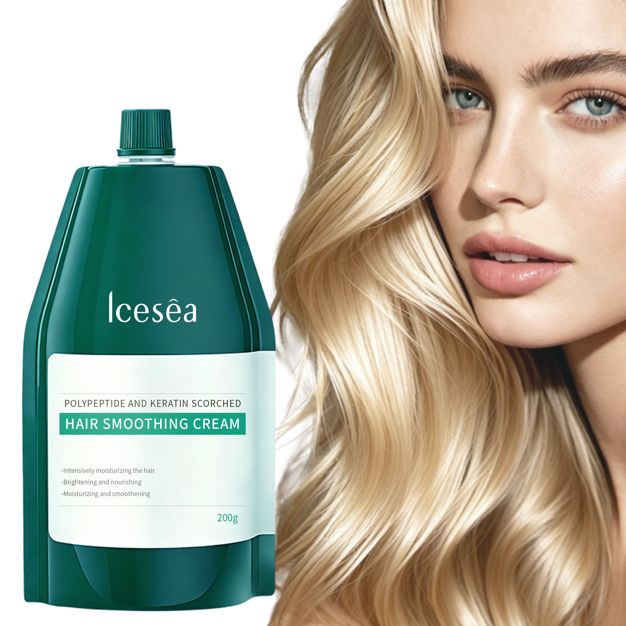 Icesea Polypeptide Keratin Hair Smoothing Cream, Repairing Moisturizing Hair Care for All Hair Types(pic1)