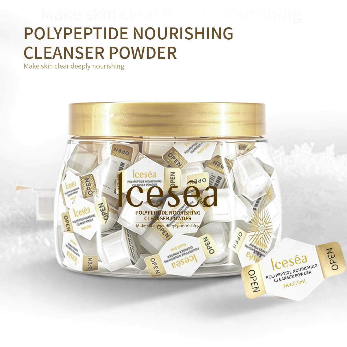 OEM/ODM Polypeptide Nourishing Cleanser Powder 0.5ml Deep Cleansing Gentle Face Wash Private Label(pic1)