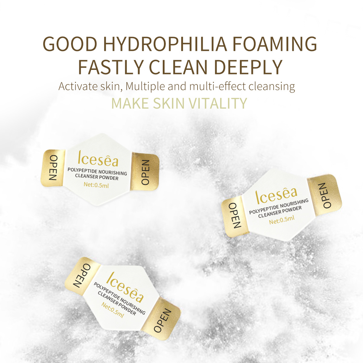 OEM/ODM Polypeptide Nourishing Cleanser Powder 0.5ml Deep Cleansing Gentle Face Wash Private Label(pic3)