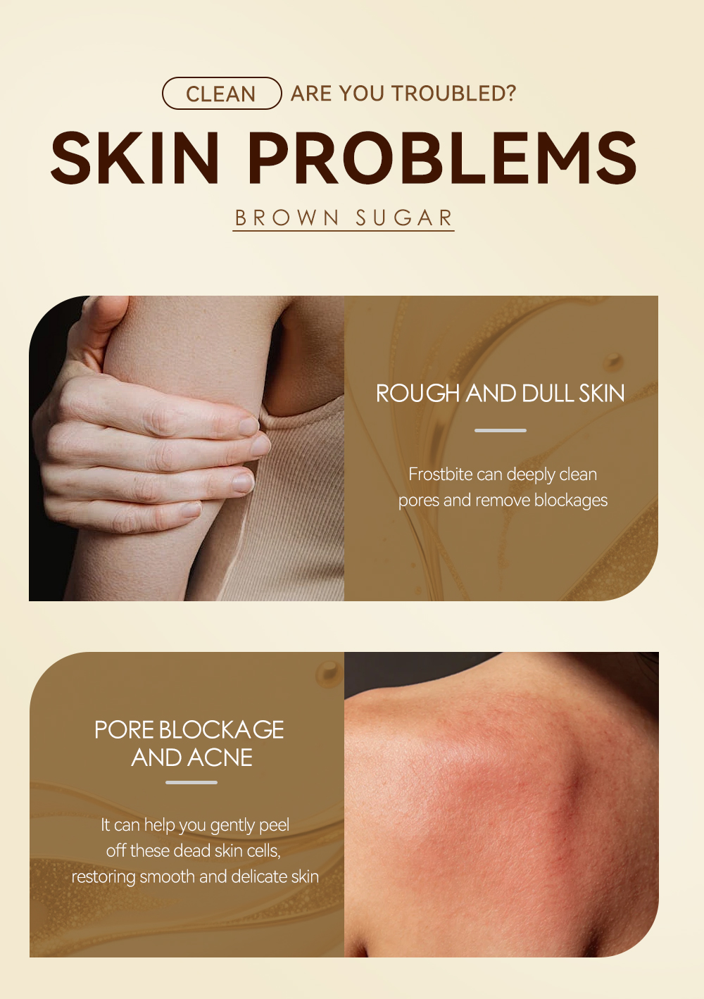 OEM Brown Sugar Body Scrub Exfoliating Moisturizing Dead Skin Remover Nourishing Hydrating for All Skin Types(pic2)