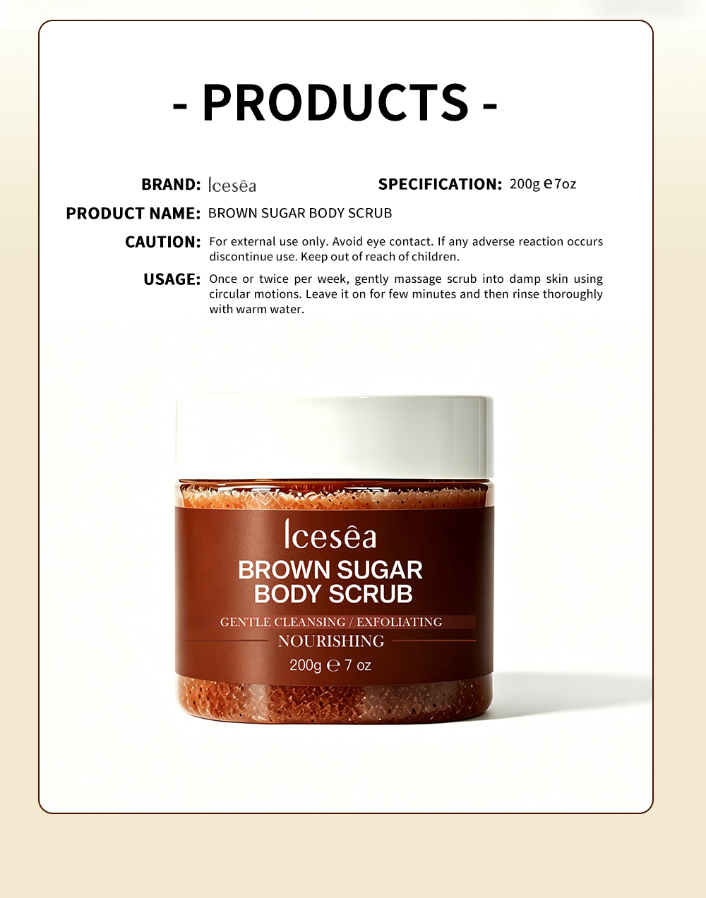 OEM Brown Sugar Body Scrub Exfoliating Moisturizing Dead Skin Remover Nourishing Hydrating for All Skin Types(pic5)