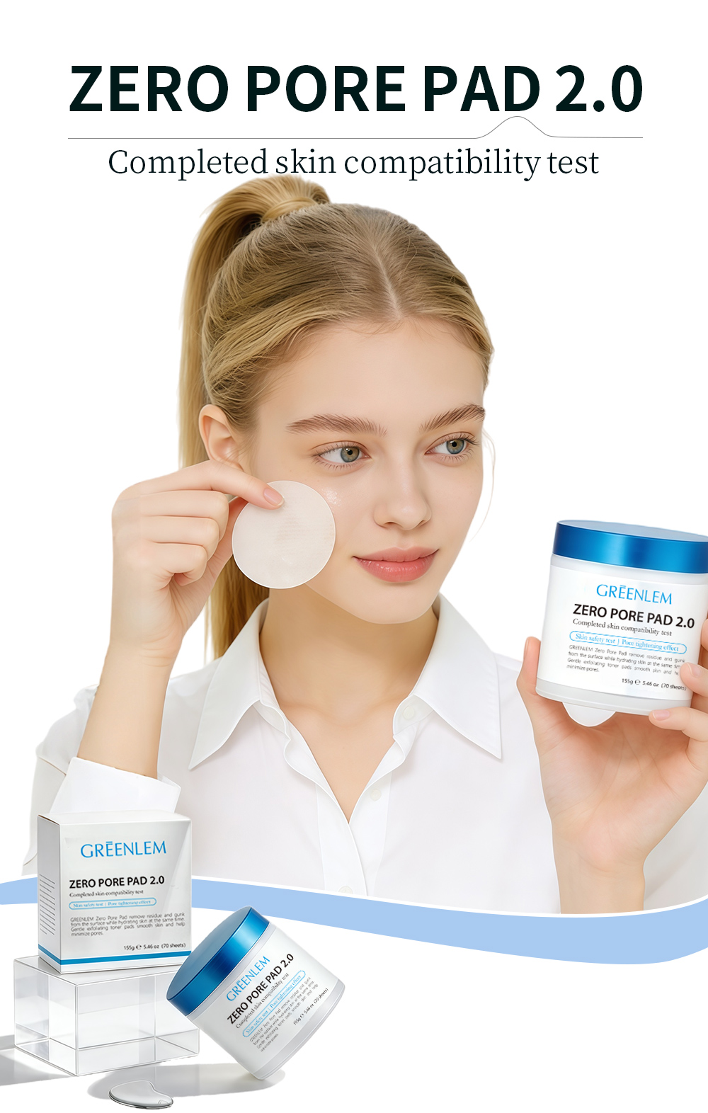 GREENLEM Glycolic Acid Pads 10%, AHA Exfoliating Face & Body Wipes for KP, Rough Bumpy Skin, Underarm Brightening(pic1)