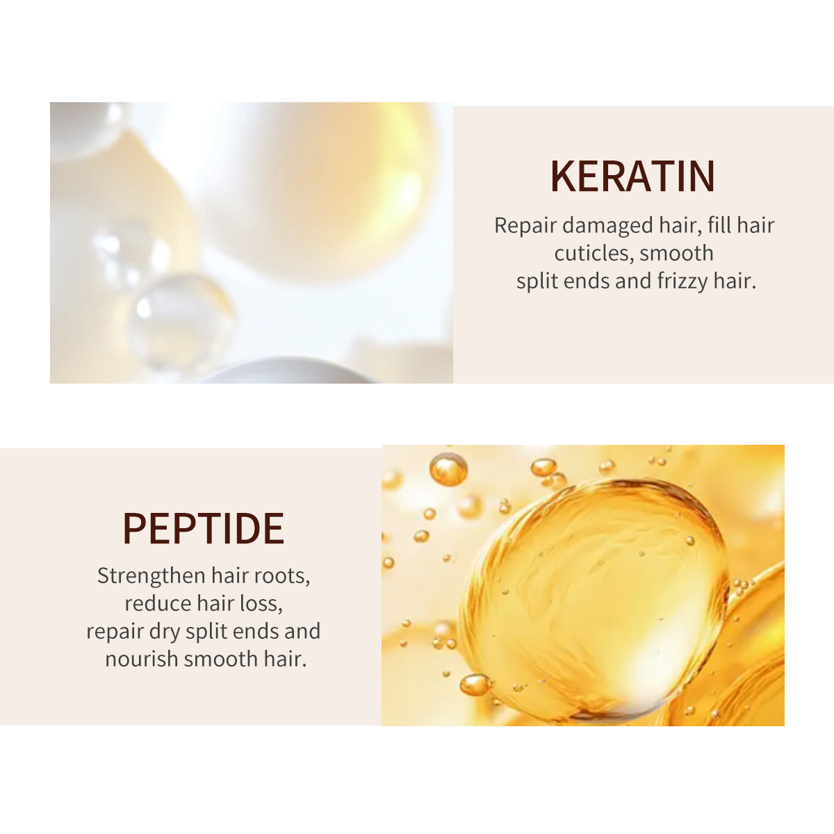 OEM Daily Use Keratin Dual Effect Hair Repair Deep Conditioning Smooth Moisturizing Anti-Frizz Hair Care Cream with Jojoba Oil(pic4)