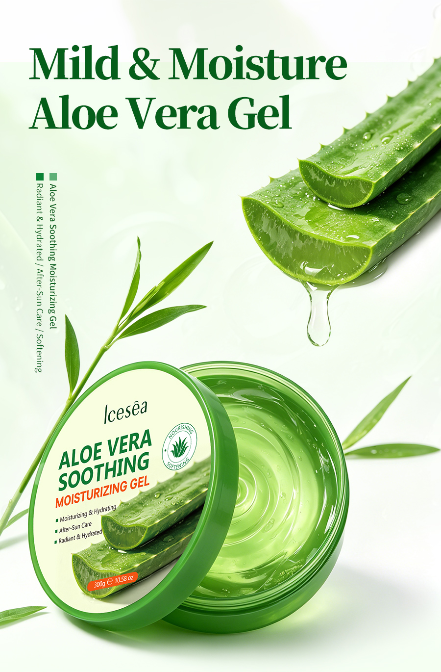 Icesea Aloe Vera Soothing Moisturizing Gel After-Sun Care Hydrating Repair OEM Wholesale(pic1)