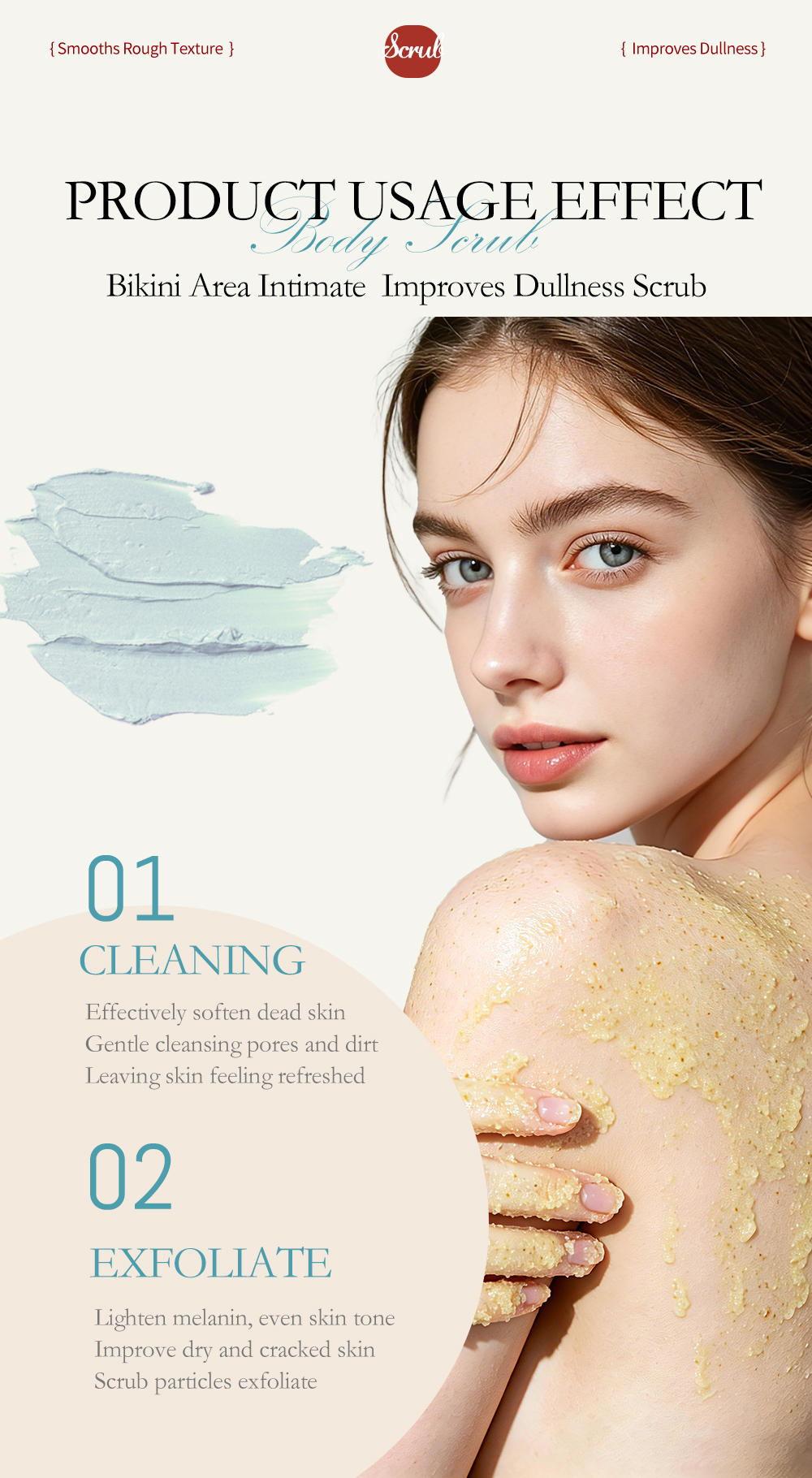 GREENLEM Honey Body Scrub Gentle Cleansing Boost Radiance Exfoliating 250g/8.8oz(pic3)