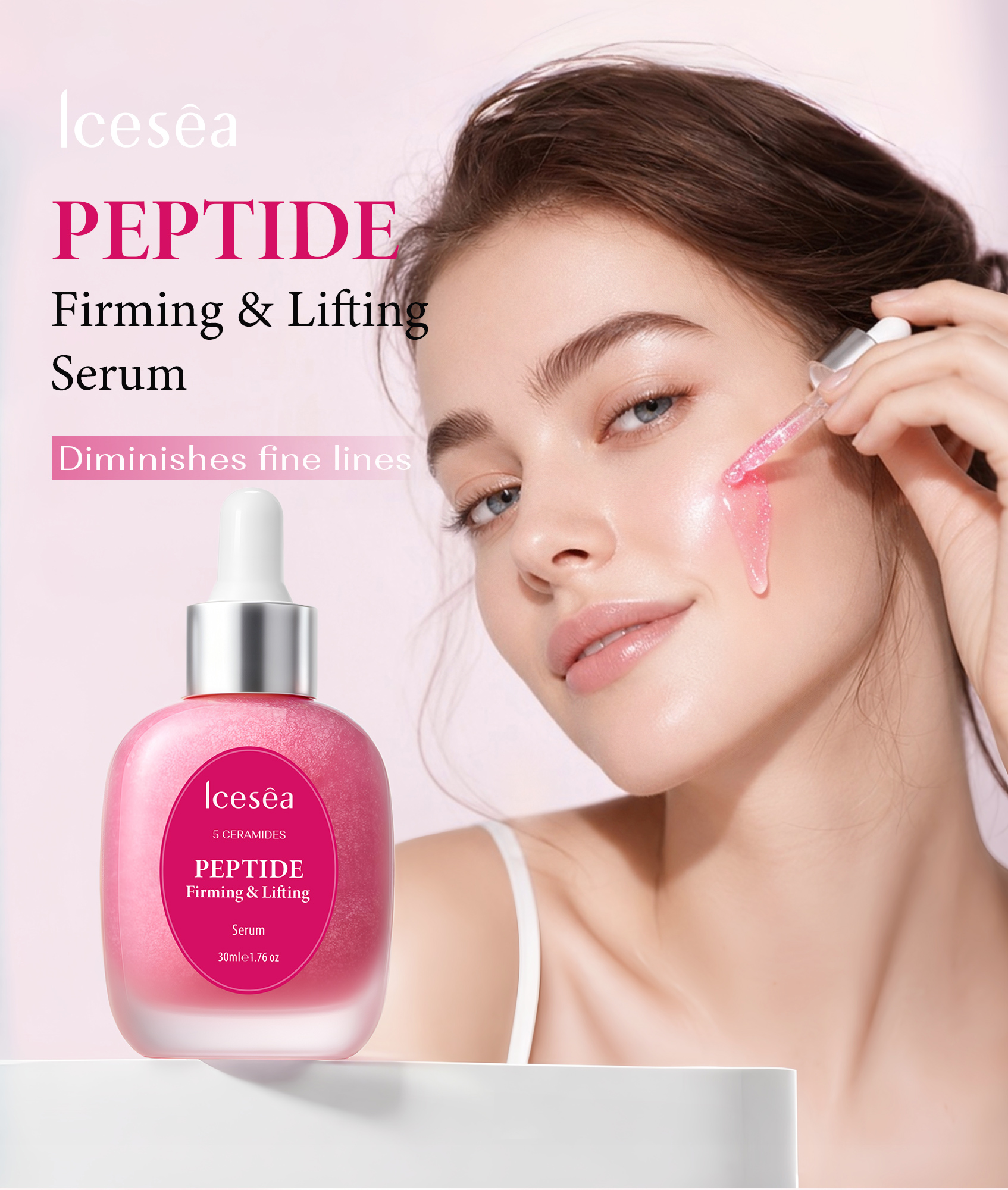Private Label Niacinamide Peptide Complex Face Serum Anti Aging Anti Wrinkle Firming Moisturizer for All Skin Types OEM(pic1)