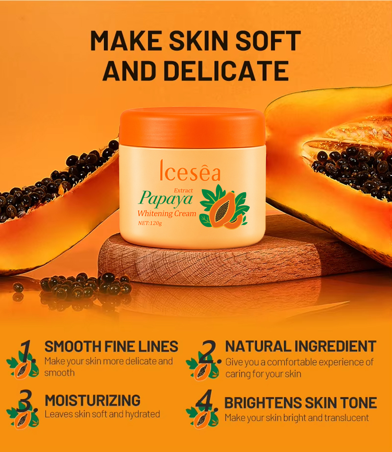 Icesea Moisturizing Day Use Skin Brightening Face Cream with Papaya Extract and Vitamin E OEM/ODM(pic3)