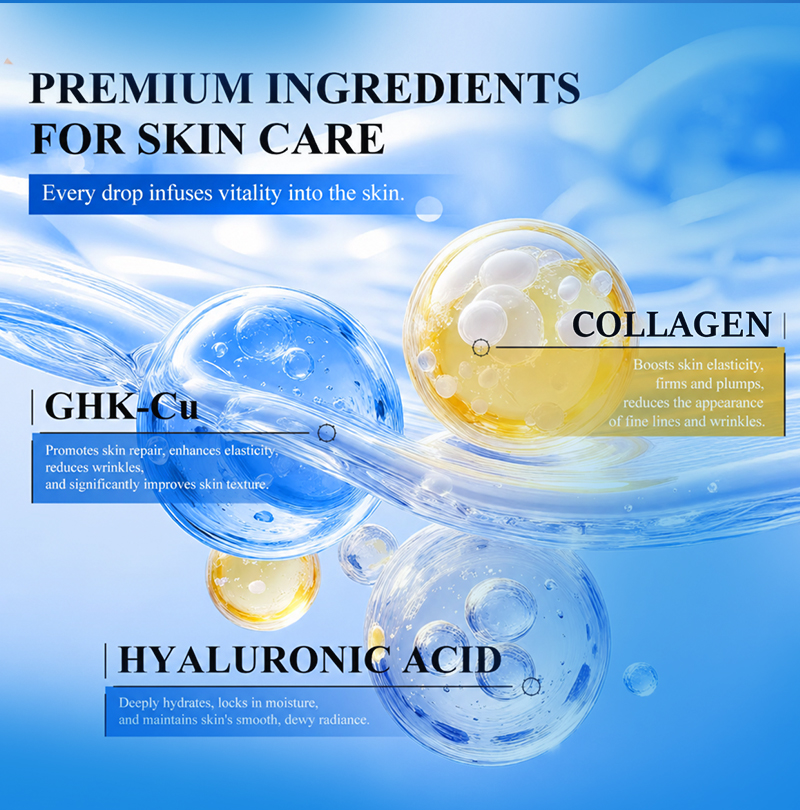 Icesea Private Label GHK-Cu Blue Copper Peptides EGF Skin Care Product 30ml Anti Aging Wrinkles Hydrating Whitening Face Serum(pic4)