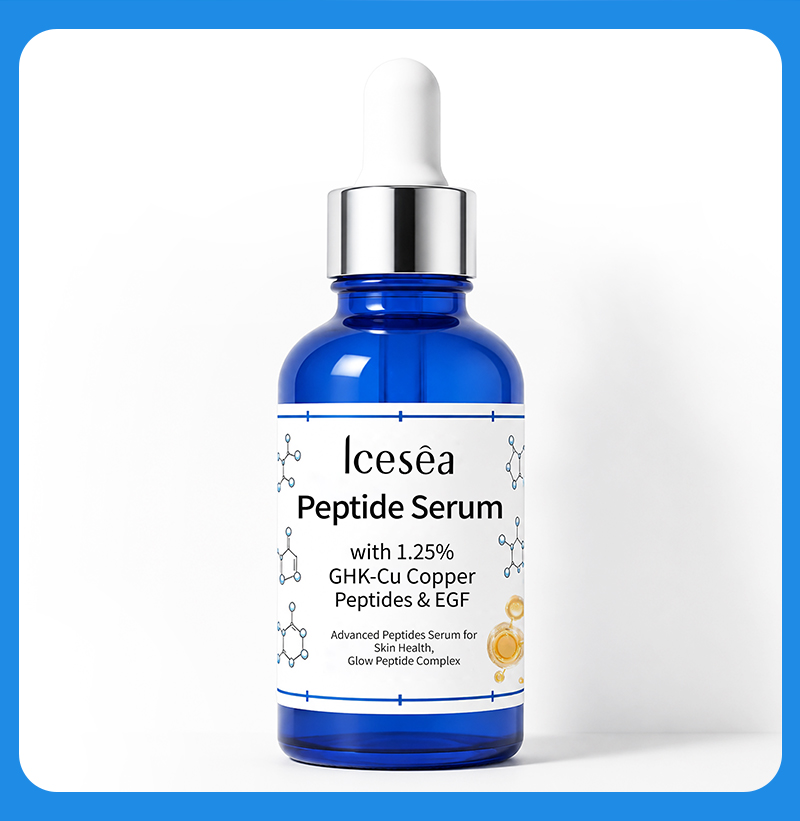 Icesea Private Label GHK-Cu Blue Copper Peptides EGF Skin Care Product 30ml Anti Aging Wrinkles Hydrating Whitening Face Serum(pic5)