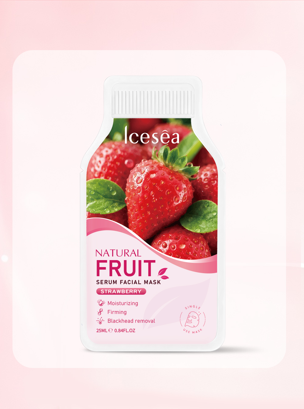 Private Label Niacinamide Hydrolyzed Collagen Strawberry Face Mask Brightening Anti Aging Hydrating OEM(pic5)