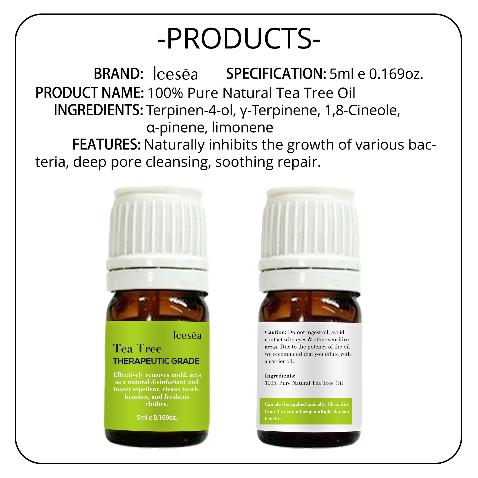 Icesea Pure Essential Oil Tea Tree 100% Pure Antibacterial OEM/ODM(pic6)