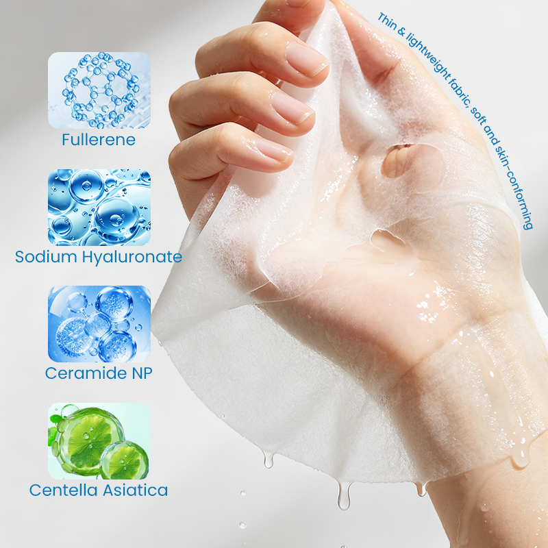 Icesea Fullerenes & Sodium Hyaluronate Sheet with Centella & Squalane NP-Moisturizing Skin Rejuvenation for All Skin Types(pic4)
