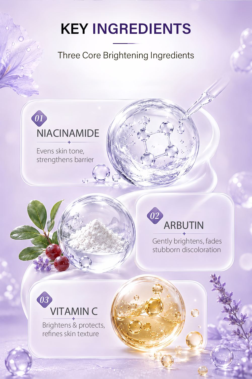 OEM ODM Body Dark Spot Lightening Cream With Niacinamide Arbutin Vitamin C for Inner Thighs Elbows Underarm Brightening 50g(pic4)