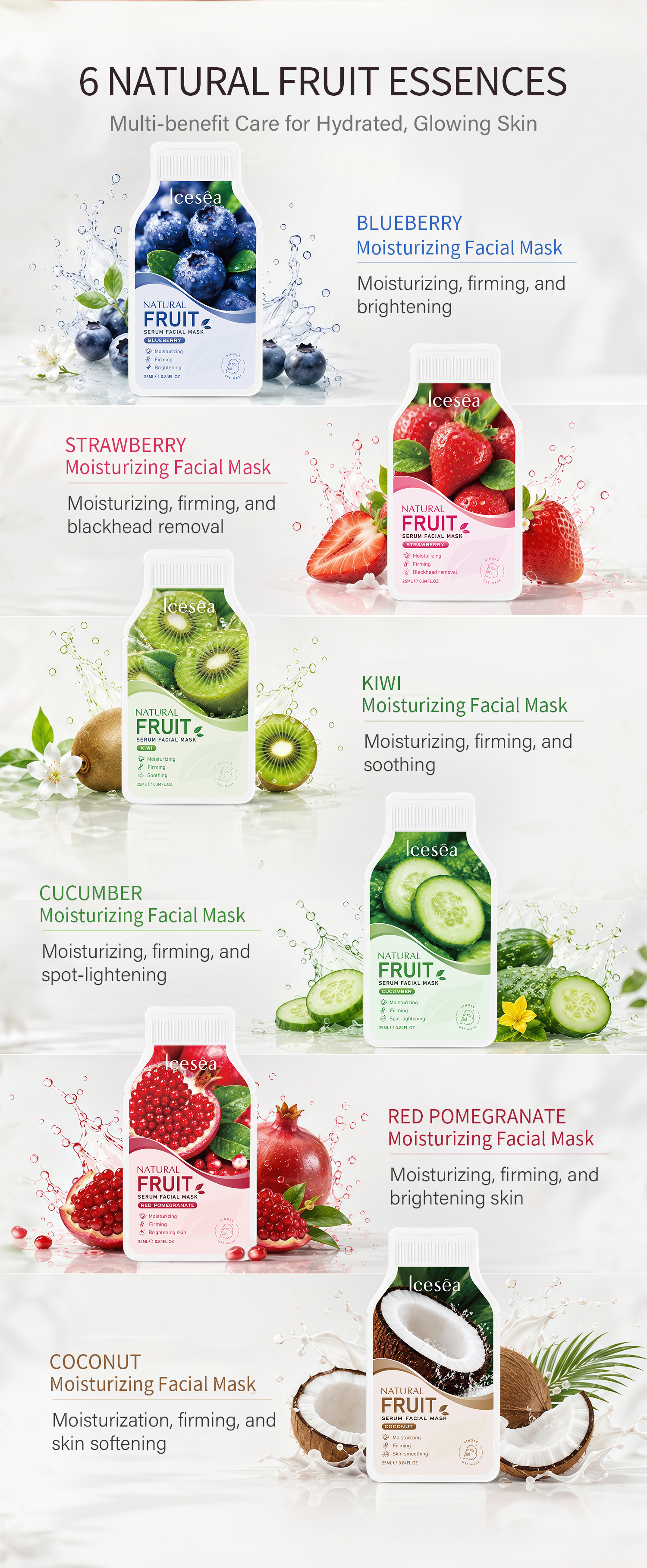 Icesea Speciaal Gevormde Maskerserie (natuurlijke Fruit- En Groenteset Van 6 Stuks) OEM/ODM(pic3)