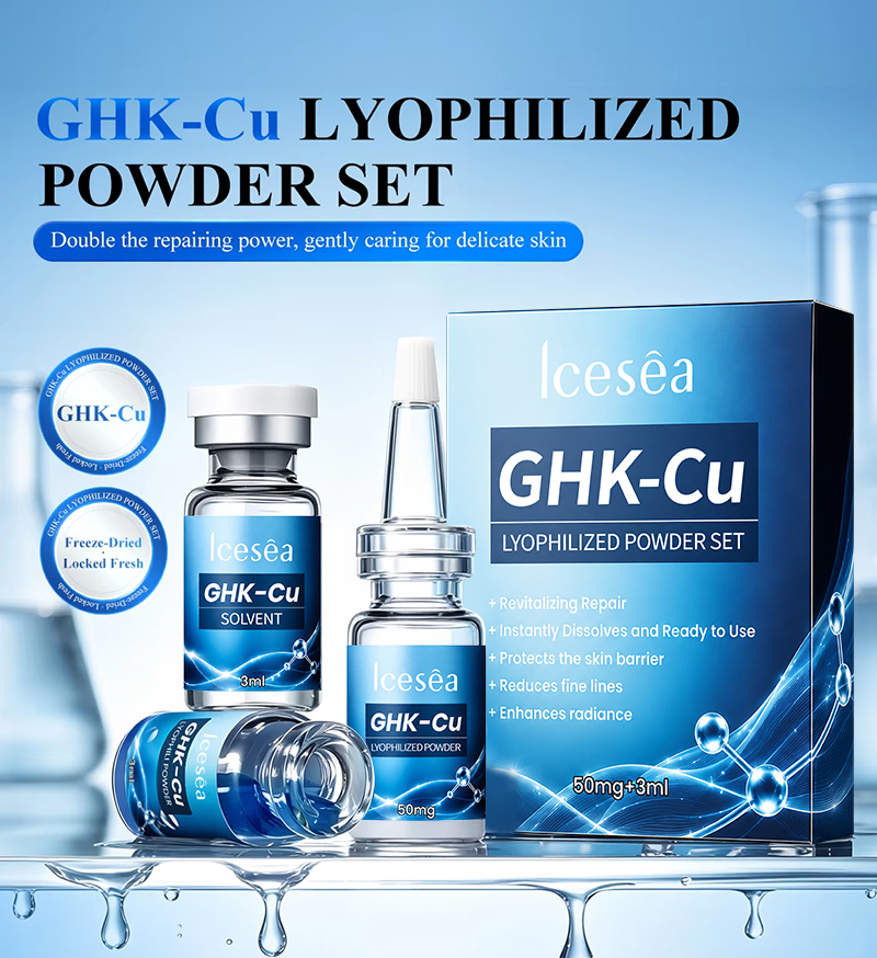 Icesea GHK-Cu Vial Peptide Serum with Stem Cell 30ml OEM Anti-Aging Pore Shrinking Moisturizing Repairing for Face(pic1)
