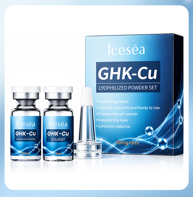Icesea GHK-Cu Vial Peptide Serum with Stem Cell 30ml OEM Anti-Aging Pore Shrinking Moisturizing Repairing for Face(pic6)