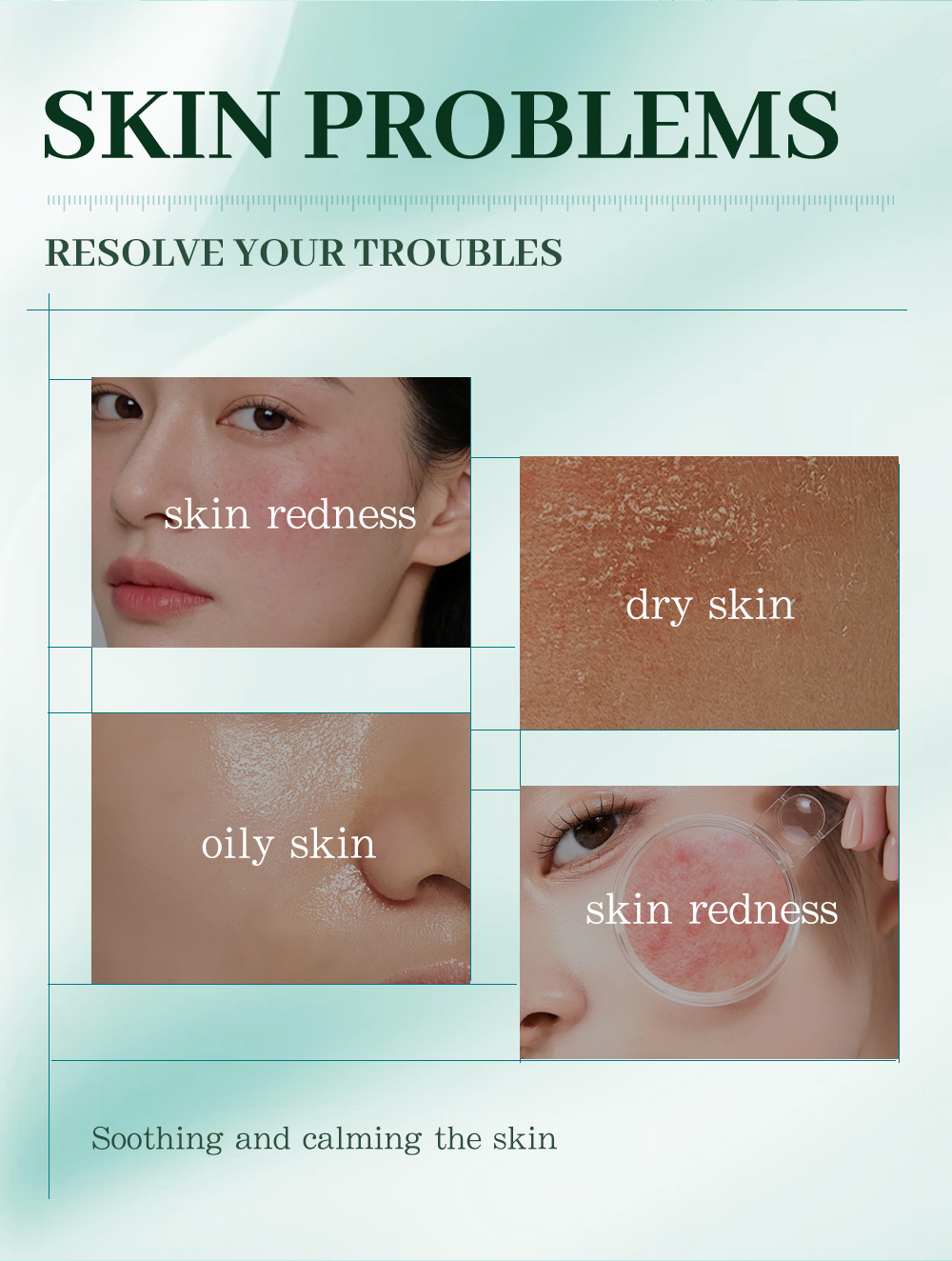 OEM ODM Deep Calming Repair Soothing Face Mask Relieve Redness Oil Balance Blemish Care Hydrating Facial Mask 30g Per Piece(pic2)