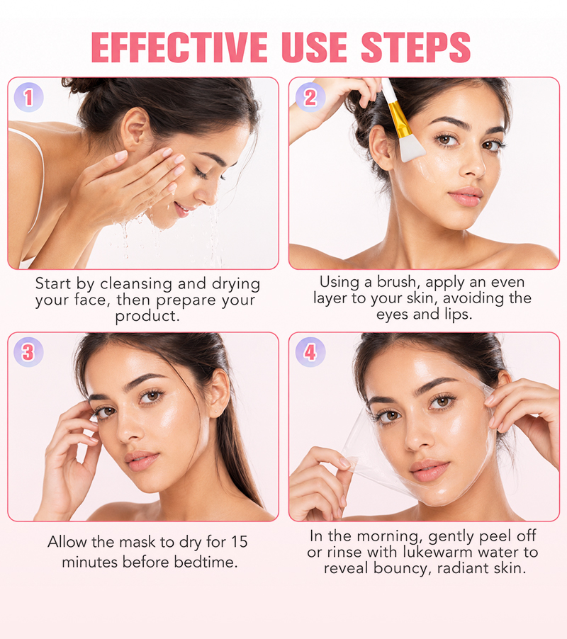 Icesea Collagen Night Wrapping Gel 75ml Peeling Face with Niacinamide & Ceramide for Deep Hydration & Firming Revitalizing(pic5)