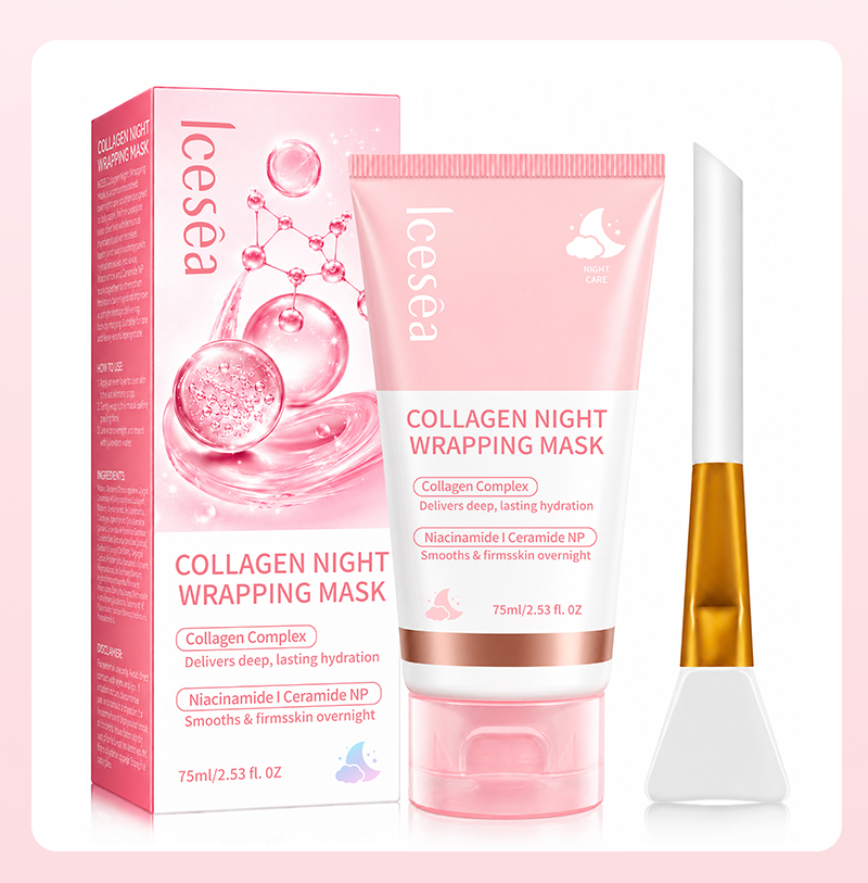 Icesea Collagen Night Wrapping Gel 75ml Peeling Face with Niacinamide & Ceramide for Deep Hydration & Firming Revitalizing(pic6)