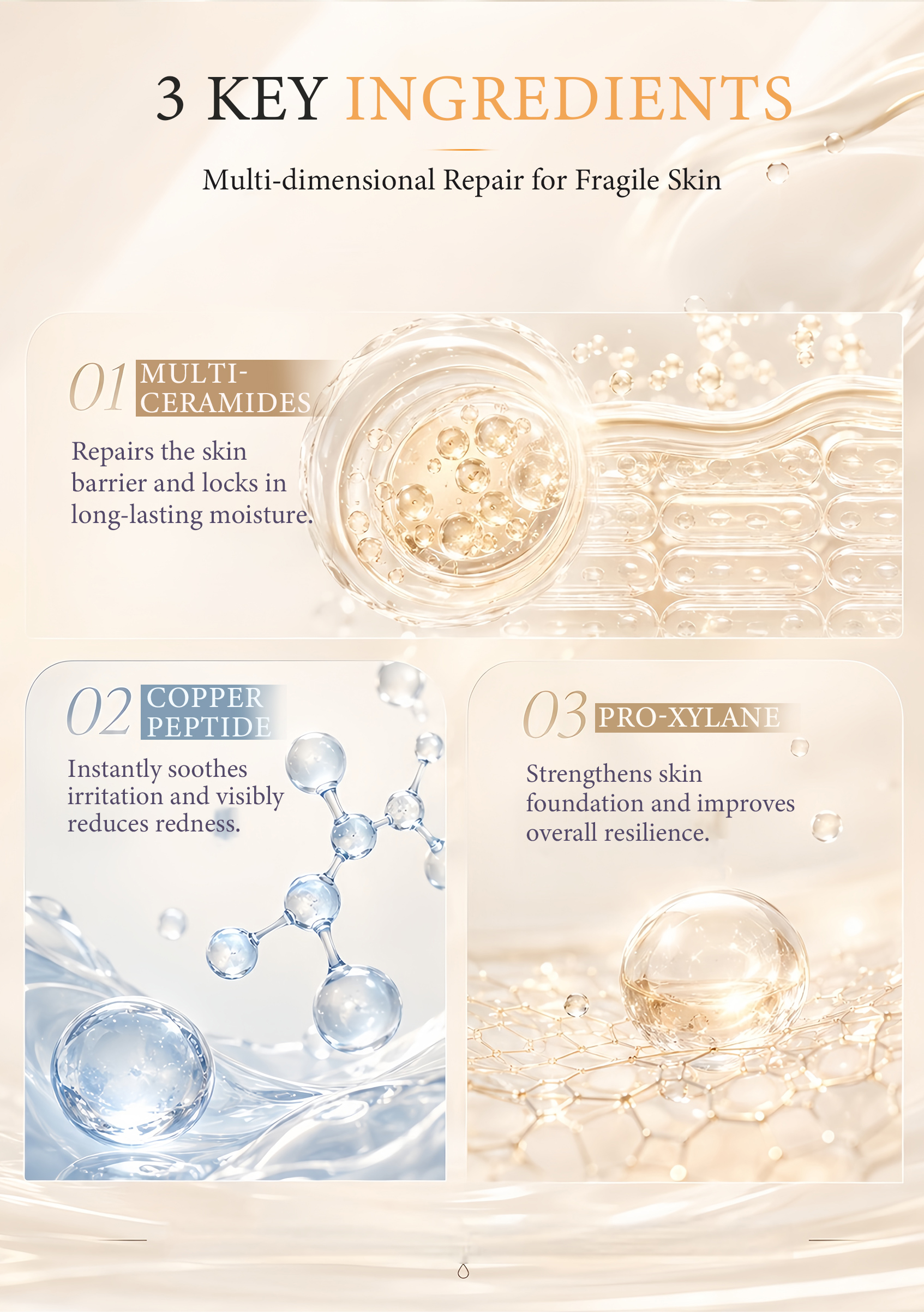 OEM ODM Ceramide Barrier Repair Serum Gentle Soothing Relieve Facial Redness Hydrating Sensitive Skin Facial Essence 30ml(pic4)