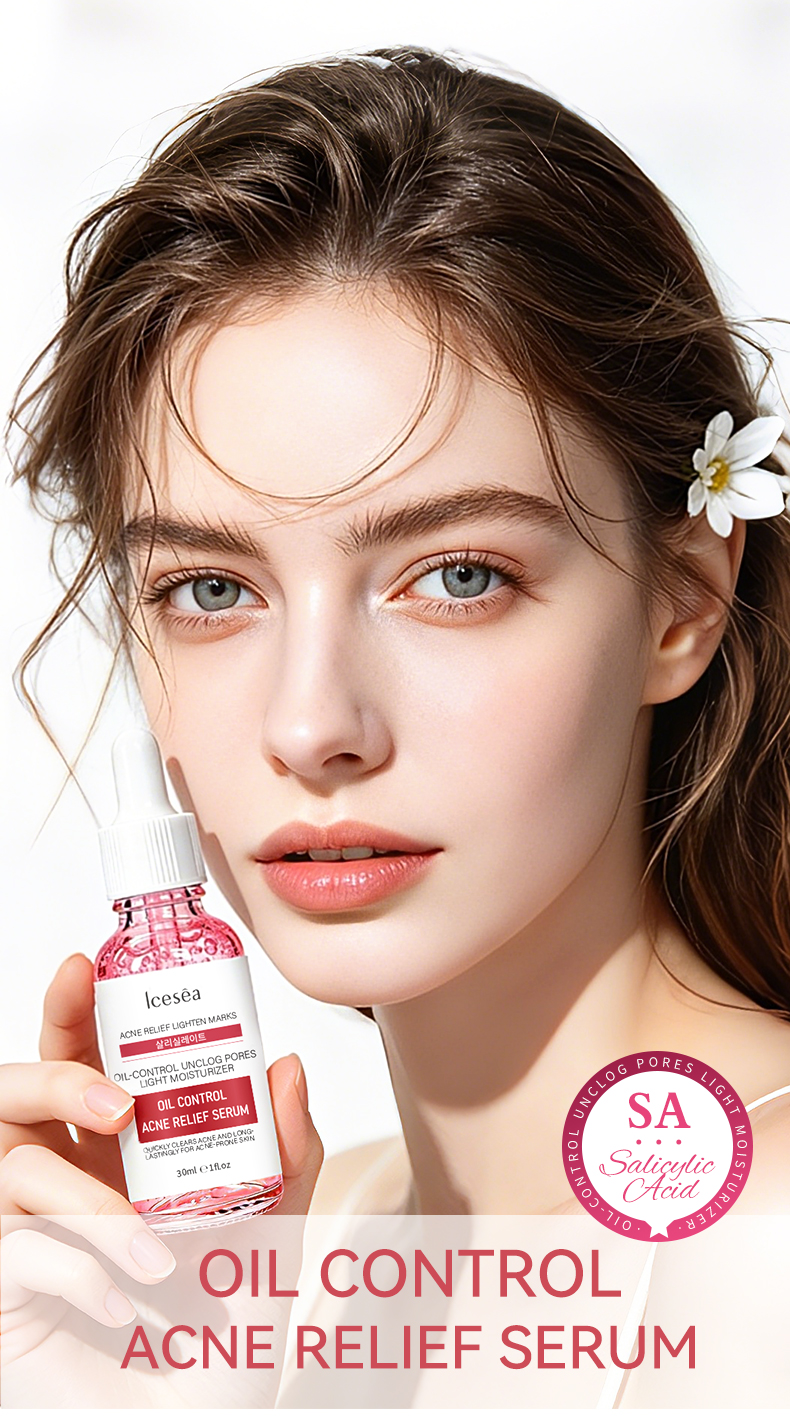 OEM ODM SA Salicylic Acid Acne Treatment Serum Clear Breakouts Shrink Pores Fade Post Acne Marks Oil Balancing Facial Essence(pic1)