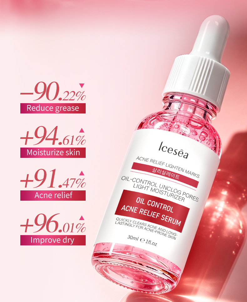 OEM ODM SA Salicylic Acid Acne Treatment Serum Clear Breakouts Shrink Pores Fade Post Acne Marks Oil Balancing Facial Essence(pic5)