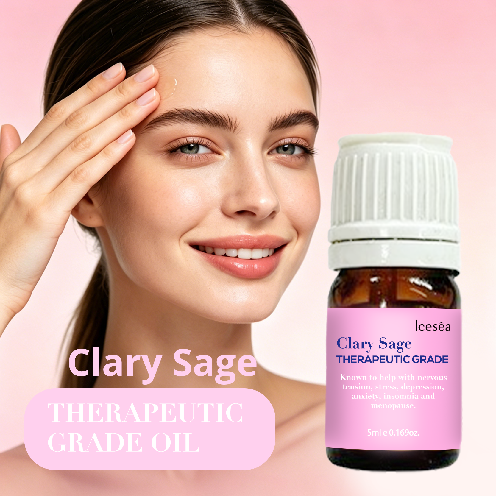 Private Label Clary Sage Aromatherapy Set for Stress Relief Relaxation 100% Pure Natural Calming Essential Oil OEM(pic1)