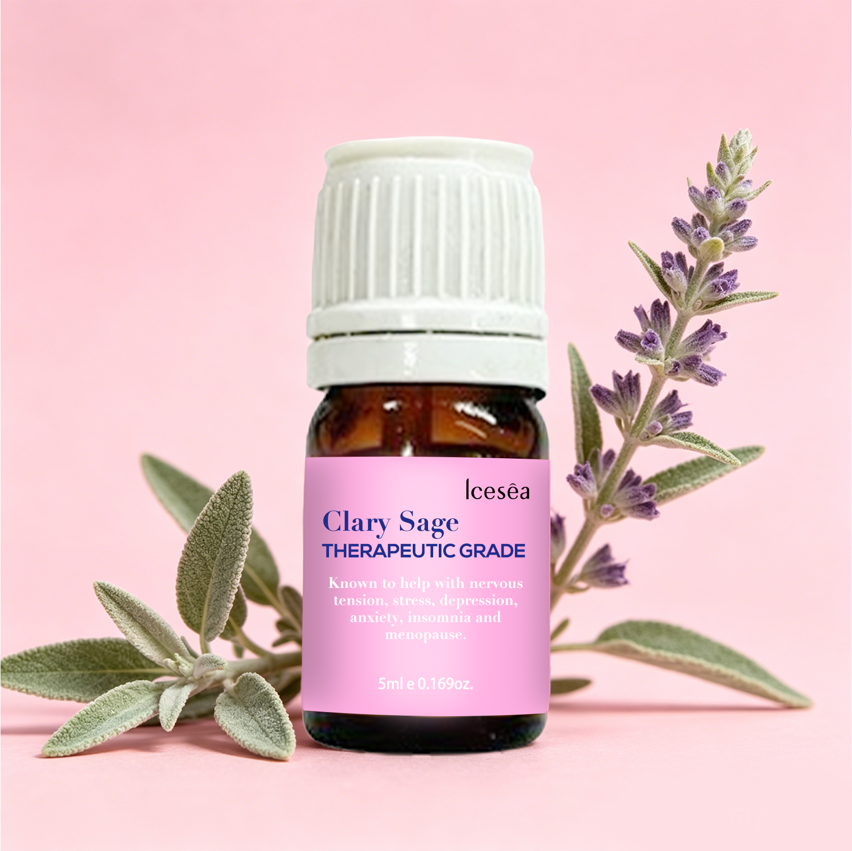 Private Label Clary Sage Aromatherapy Set for Stress Relief Relaxation 100% Pure Natural Calming Essential Oil OEM(pic5)