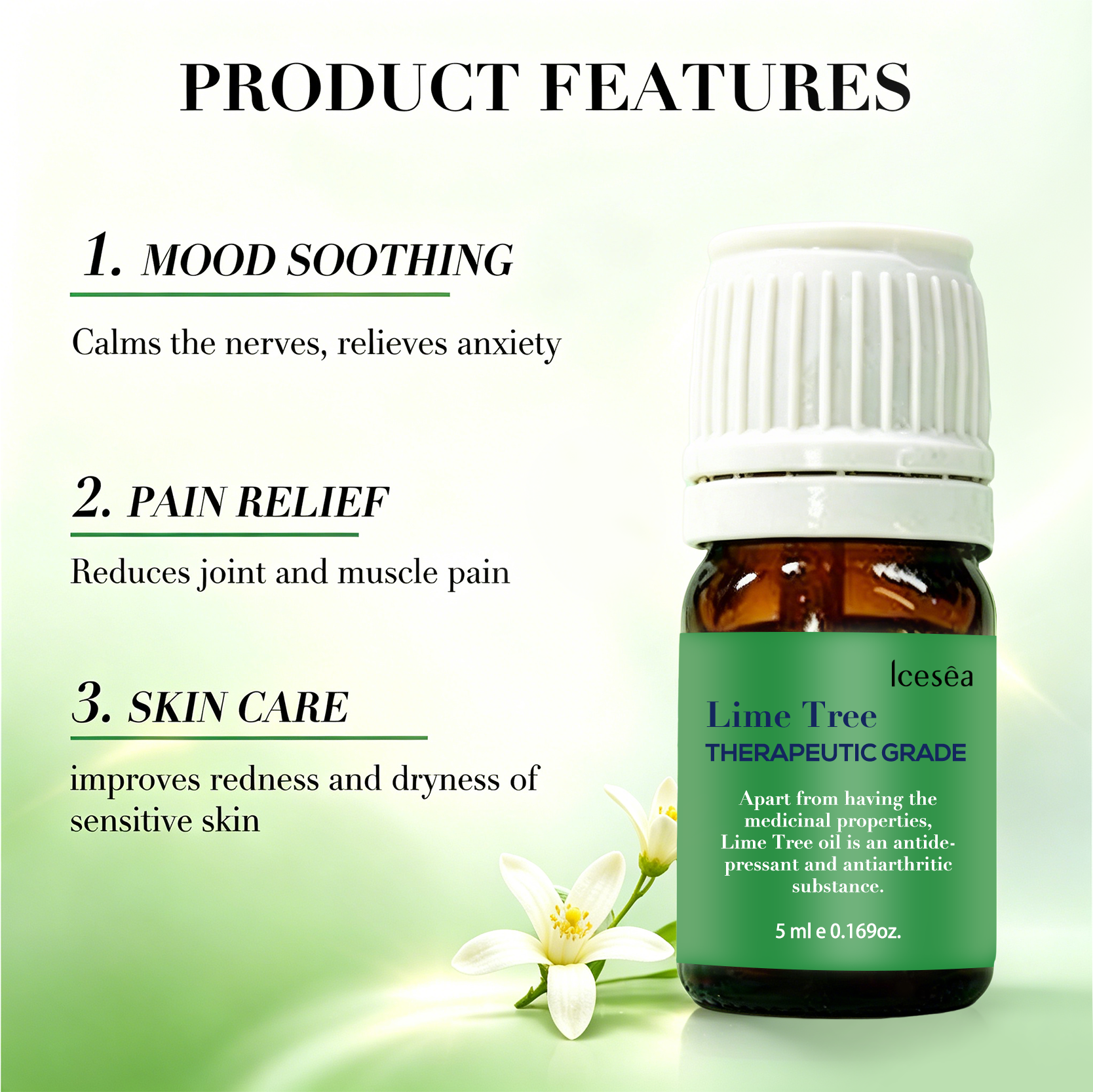 Icesea Pure Essential Oil-Floral Scent for All Skin Types Pain Relief & Relaxation OEM/ODM(pic3)